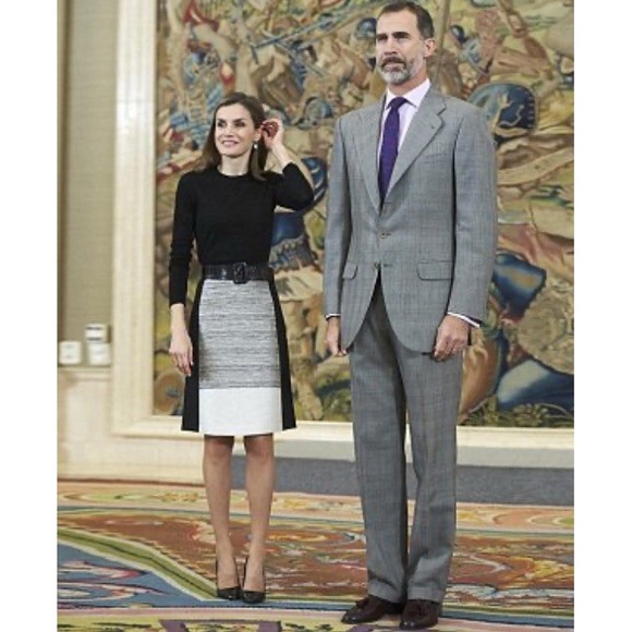 HUGO BOSS Skirt Color Block A-Line Lined Women's US 8 Queen Letizia CROATIA MADE - Picture 14 of 16